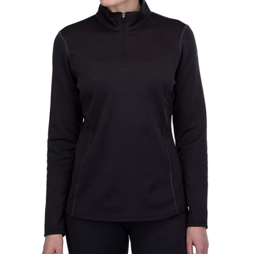 Spyder Womens Quarter Zip Base Layer Top Black Lightweight Ski Running XL Skiing